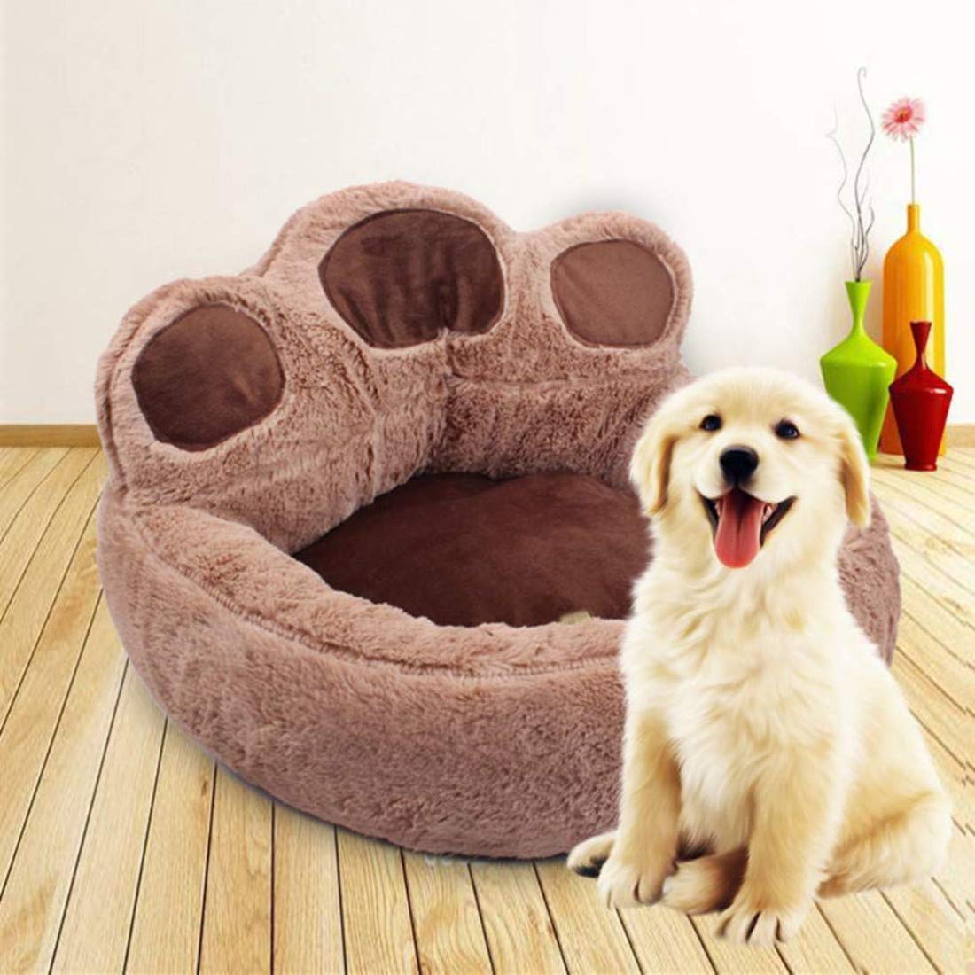 ITODA Hundeschlafplatz Rutschfestes Hundebett Hundesofa Extra Weich Haustierbett Warme Hundematratze Haustier Schlafplatz Abwaschbares Katzenbett Rund Hundematte Tierbett für Kleine/Mittlere Hunde