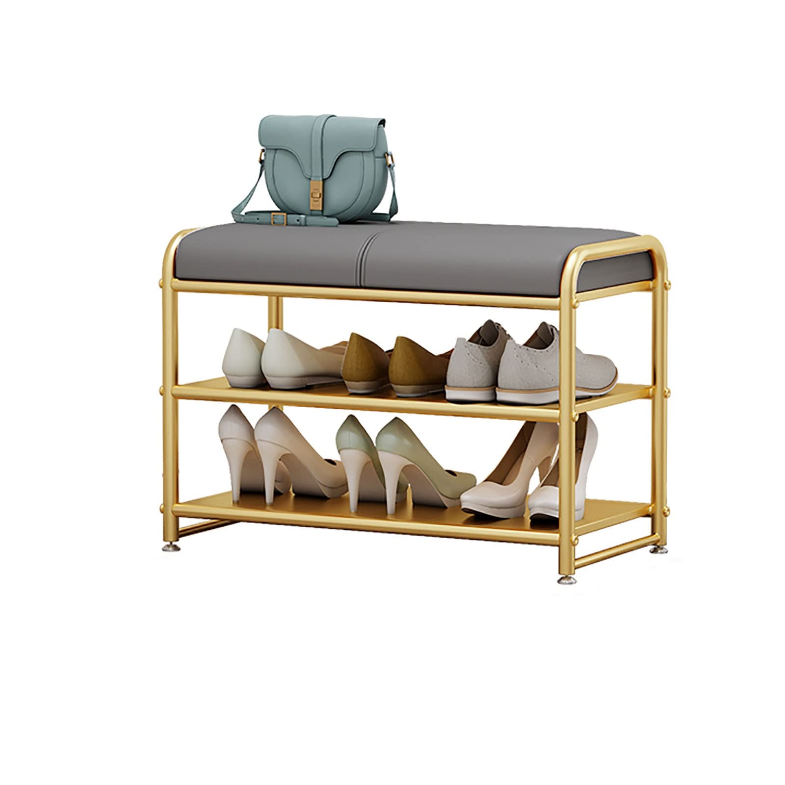 SXZenSpace Shoe Cabinets Entry iron simple shoe changing stool,shoe rack,sittable cabinet (Size:70cm*32.5cm*48cm)