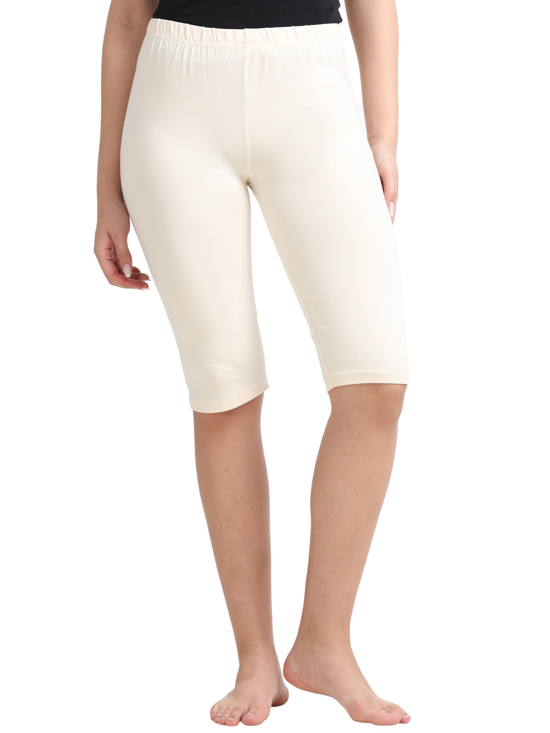 Capri Leggings for Women | 3/4 Length Stretch Cotton | High Elastic Waist | Maternity & Pregnancy Friendly-image-40