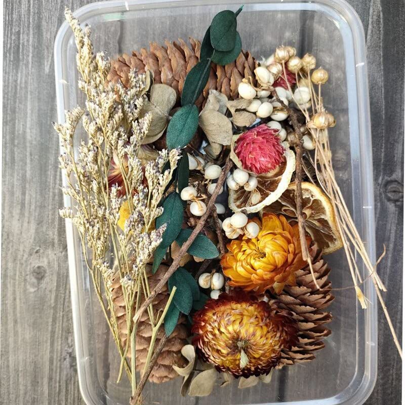 Caja con flores secas y frutos naturales mixtos miniatura 4