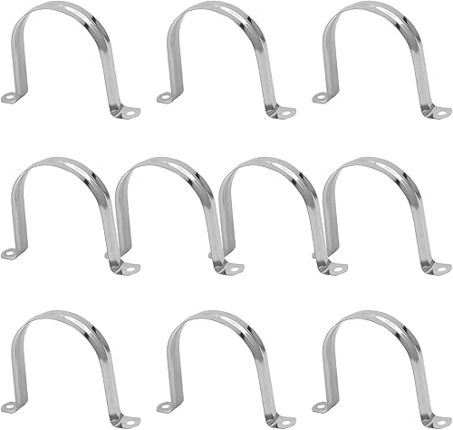 Miniatura 7 de Waziaqoc 10 abrazaderas de correa de tubo M25, correa de 2 agujeros, soporte en U de acero inoxidable, abrazadera de tubo rígido, clips de tensión
