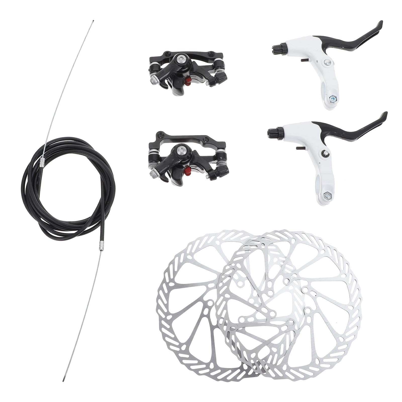 IMIKEYA Juego de Frenos de Disco y Practicidad para Bicicleta Diseño Hueco y Soporte Multi-Radio, Material Plástico Negro, Alta Fricción para Ciclismo de