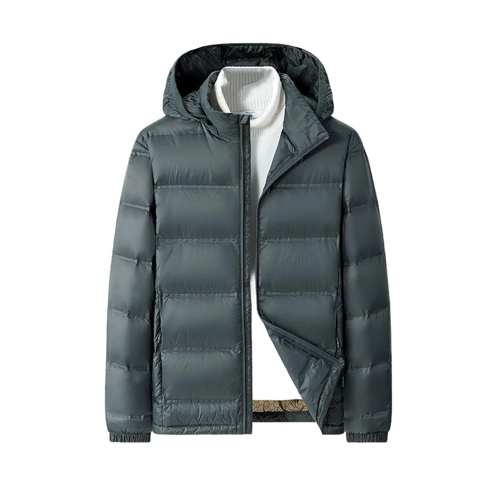 Doudoune d'hiver pour homme à col montant blouson matelassé noir