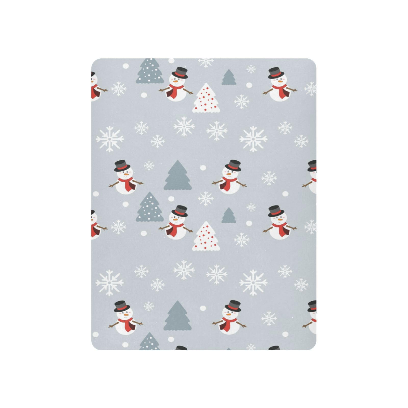Moudou Christmas Snowman Playard Sheet for Boy Girls, Soft Breathable Fitted Toddler Sheet for Standard Playard Bed Mattress, 39 x 27 x 5 Inch