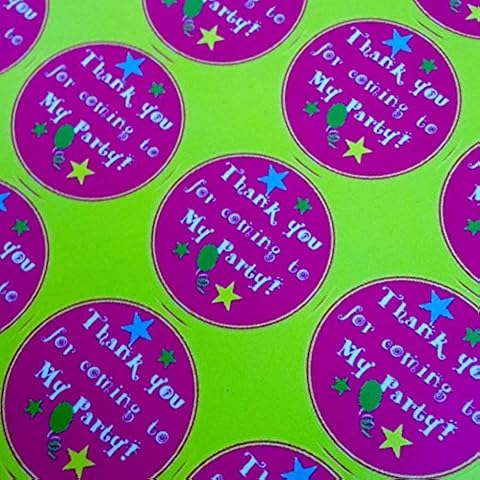 35 x 35mm Thank You for Coming to My Party Stickers, Boys Girls Unisex Childrens party bag sweet cone labels (Pink) Cover