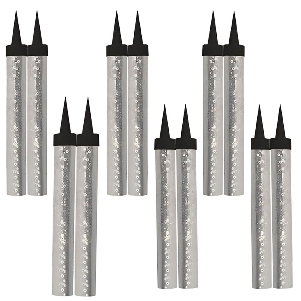 ZINNIAUK Silver Sparkling Fountain Candles in Twin Pack of 6 | Low-Smoke, Bright Sparkle & Long-Lasting Effect | Great for Birthdays, Anniversaries, Weddings, Parties & Special Occasions