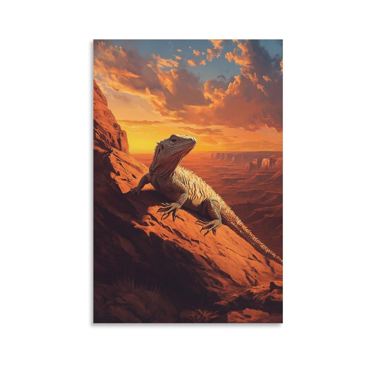 KNZVCXUEH Lizard Canvas Wall Art Pictures on Canvas Poster Modern Gallery for Bedroom Office Desert Animals Prints Easy to Hang 20x30inch(50x75cm)