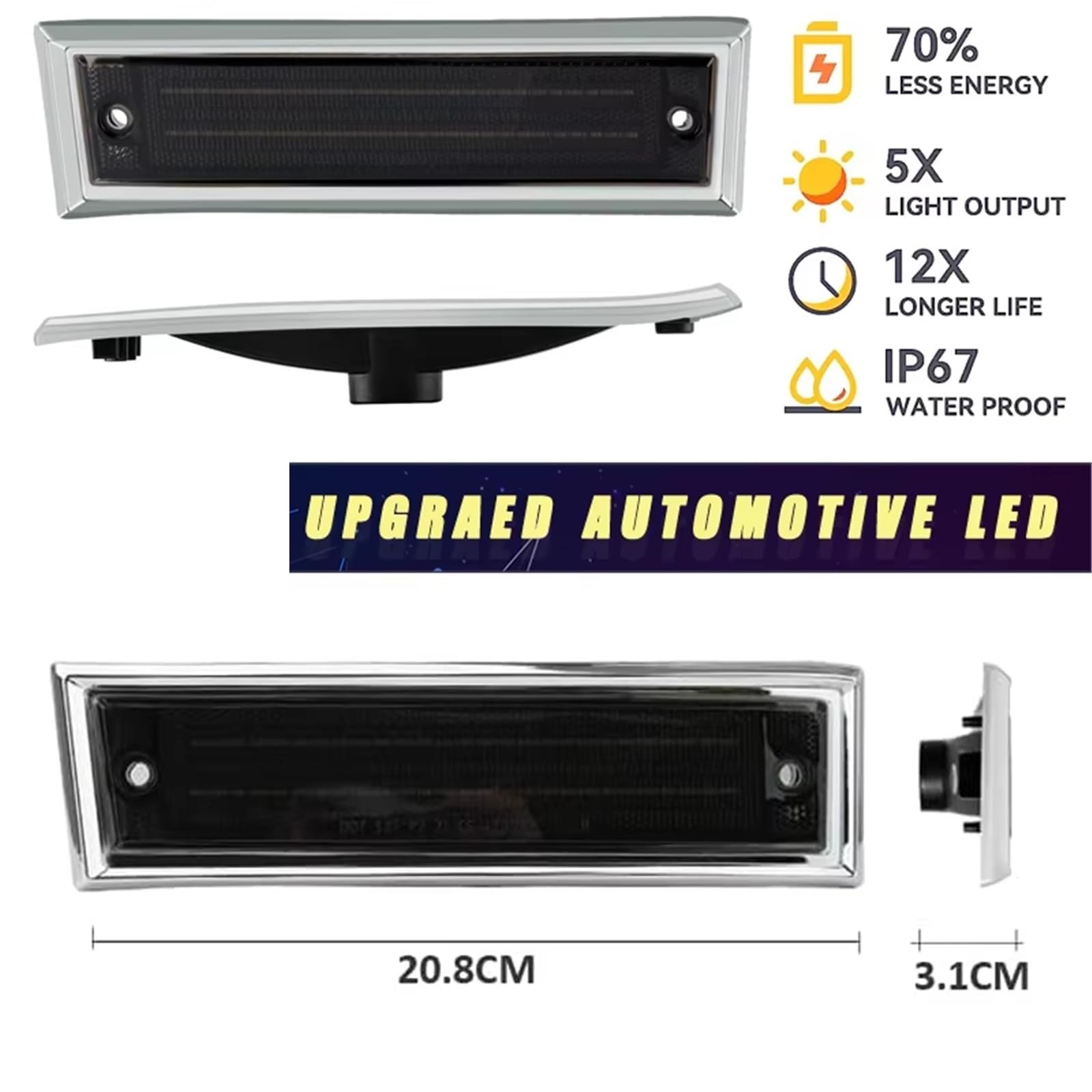 Freccia Specchietto Per Per Suburban Per C10 Per C20 Per C30 2x LED Paraurti Anteriore Luci Posizione Laterali Indicatori Direzione Indicatori Direzione laterali