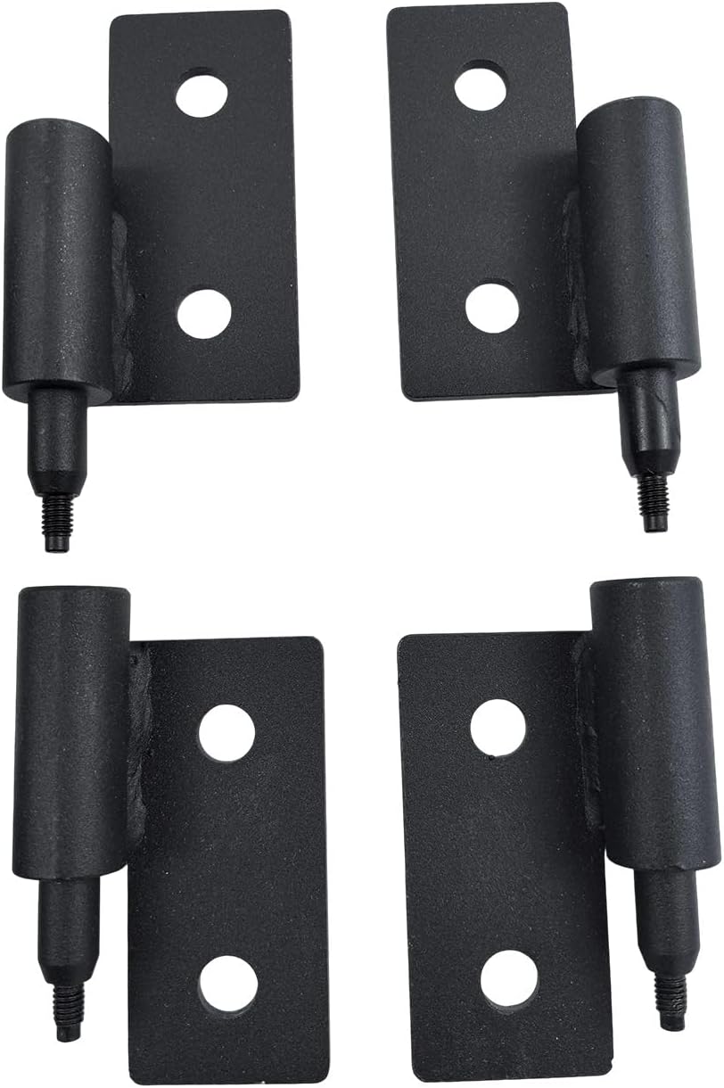 4Pcs Door Hinge Kit for Jeep Wrangler JL JLU JT Gladiator 18-25 2/4 Door Front Rear Steel Black Half Tube Summer Doors Hinges Replacement (JL/JT Rear 4 pcs)