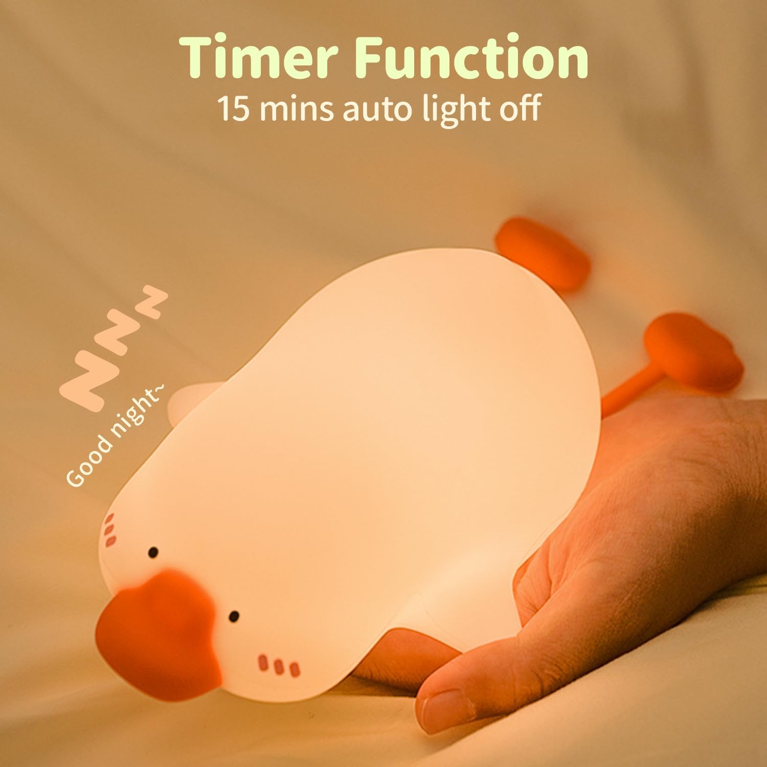 Goose Night Light, Cute LED Lamp, Silicone Dimmable Nursery Nightlight for Kids, Rechargeable Bedside Touch Lamp, Funny Office Desk Light and Home Decor(Goose)… image 5