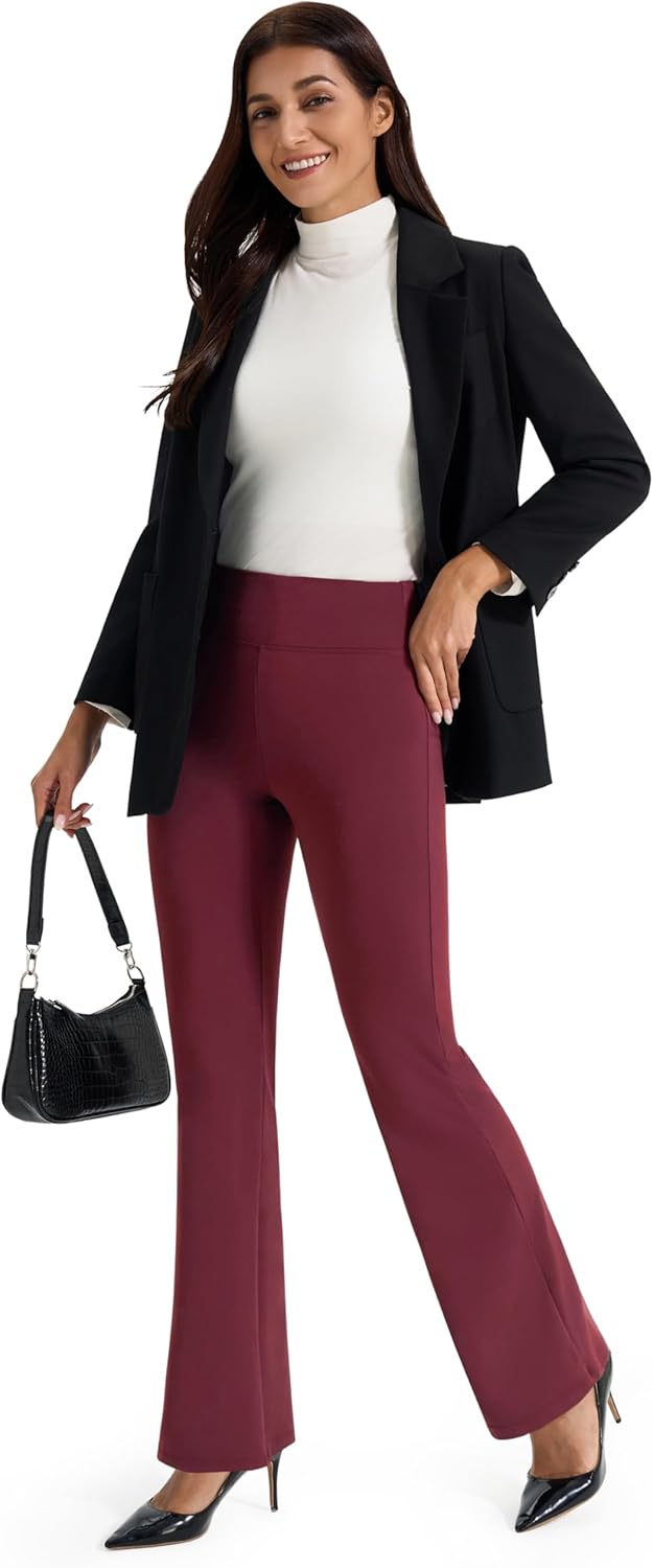 AFITNE Women's Yoga Dress Pants High Waist Pull On Work Pants 2025 Stretchy Office Casual Slacks - Image 7