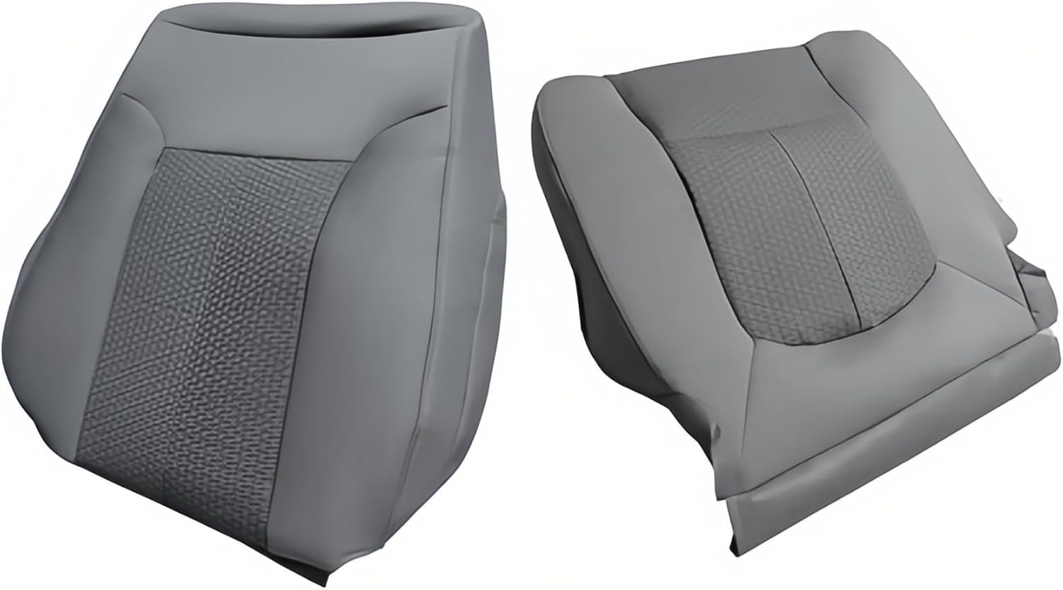 Front Passenger Side Bottom & Top Lean Back Cloth Seat Cover Gray Fits for Ford F250 F350 F450 F550 XLT 2011-2016 (Not for F150)