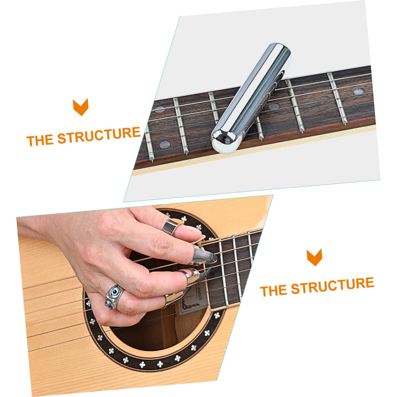 Toyvian 2sätze Metall-gitarrentonbarren Und Fingerpick-schutz Zubehör Für Musiker Langlebig Und Design Für Gitarrenspieler