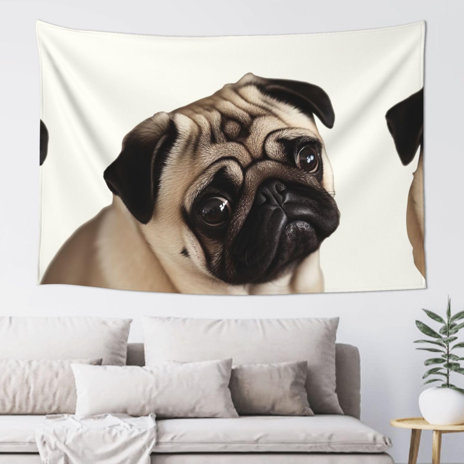 FodPand Pug Dog Tapestry for Bedroom Aesthetic, Wall Hanging Tapestries Art Decor Backdrop Wall Tapestry for Dorm Living Room Funny Poster Party Banner Background 40" X 60"
