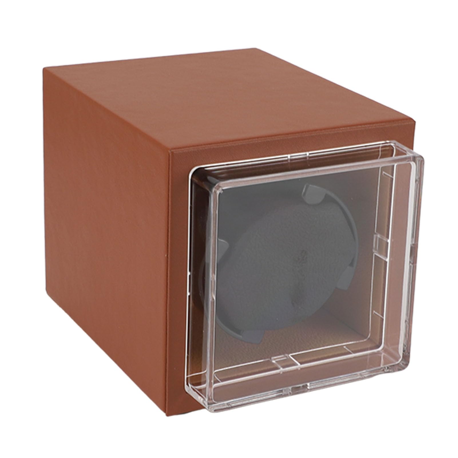Remontoir automatique pour montre unique, boîte de remontoir pour montres automatiques, 5 modes de rotation avec lumière LED, alimenté par USB et batterie, boîte de rangement (Brun)