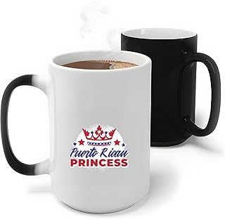 Puerto Rican Princess Gift Idea Quote Saying with Crown for Puerto Rican Women 11oz 15oz Color Changing Mug