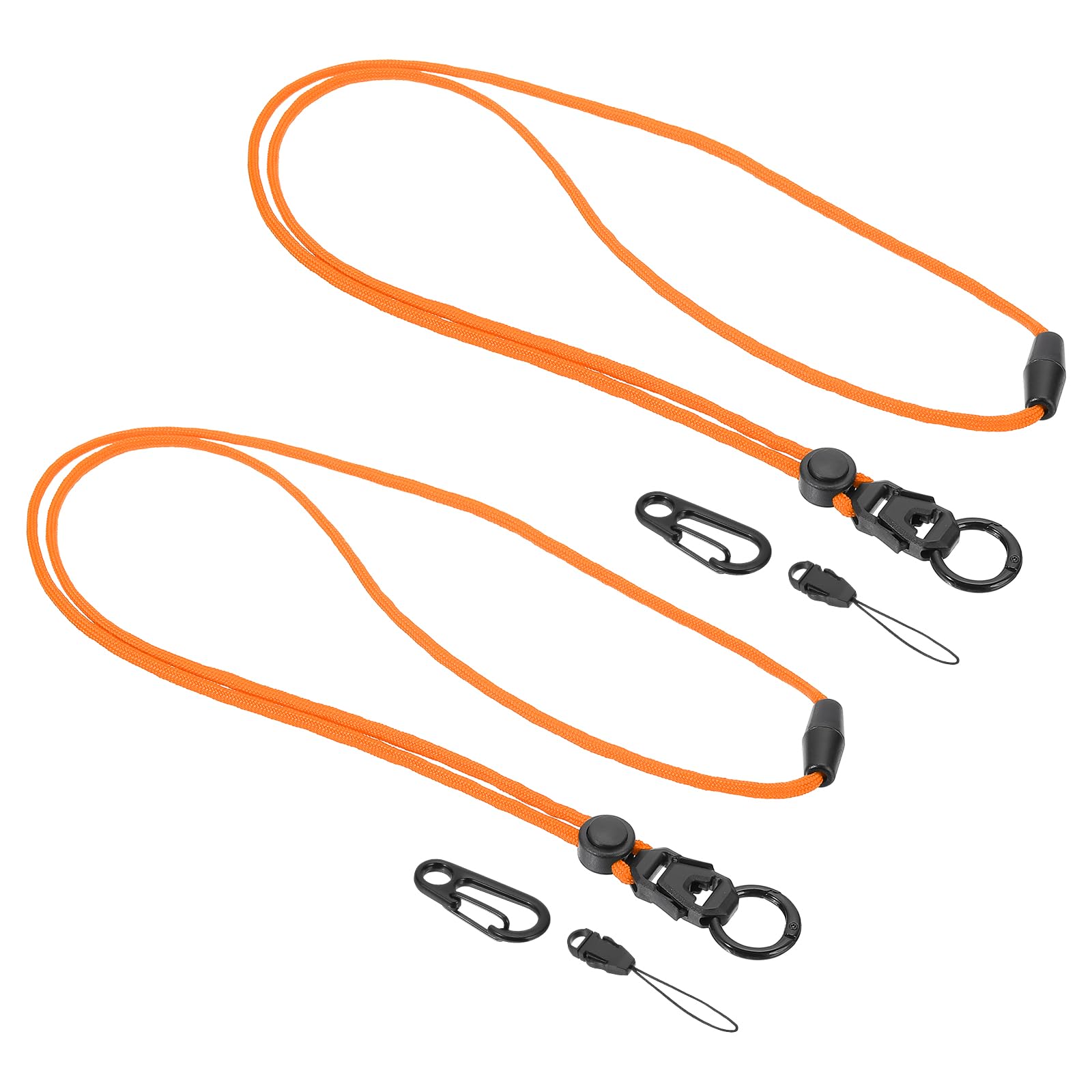 PATIKIL 50cm Neck Lanyard, 2 Pcs Breakaway Badge Lanyard with Detachable Buckle for Keychain ID Badges Wallet Card Holder Car Keys Men & Women, Orange