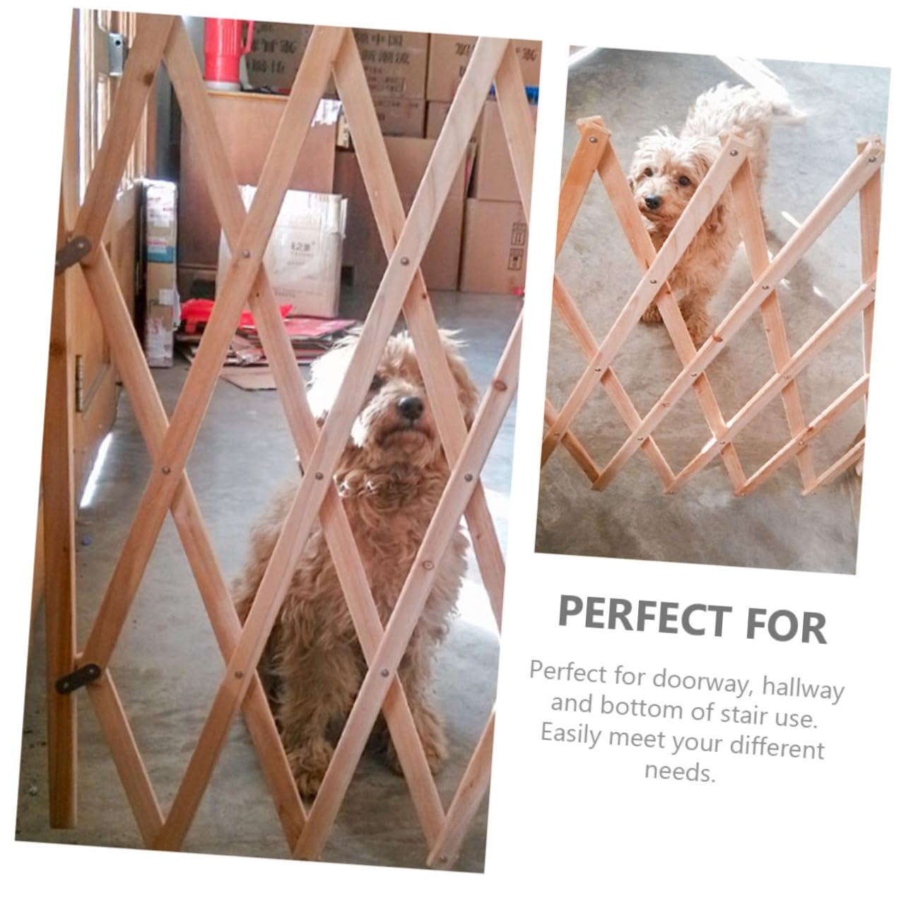 CIYODO Wooden Pet Enclosure Fence Wear Resistant Dog Safety Gate for Indoor Use Easy One Hand Operation for Doorways and Stairs Pet Barrier