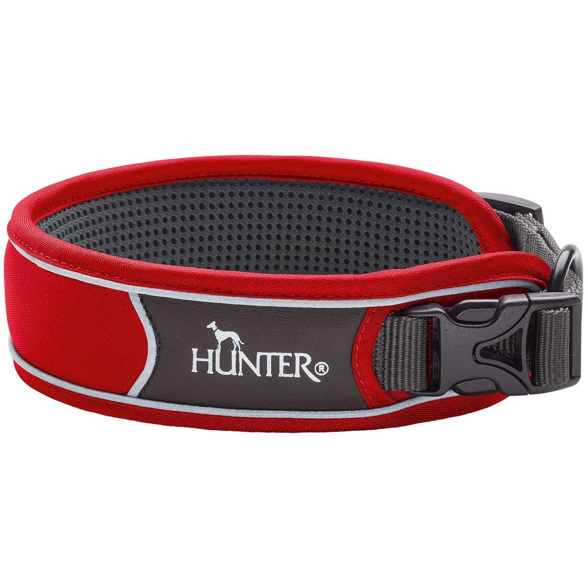 HUNTER DIVO obroża dla psa, nylon, XL, czerwona/szara
