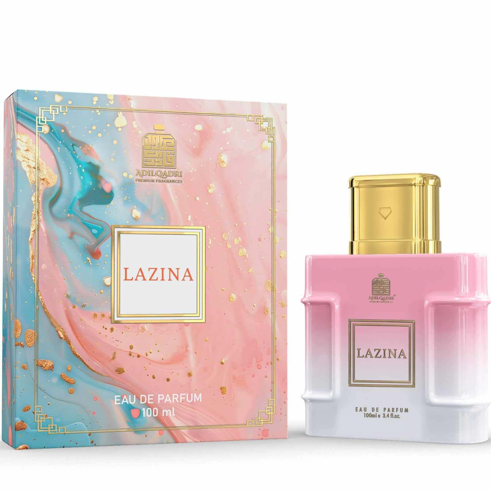 Adilqadri Lazina Perfume for Men and Women | Long Lasting Eau De Parfum for Men & Women | Fruity, Floral & Woody Fragrance with Amber & Musk Notes | 100ml