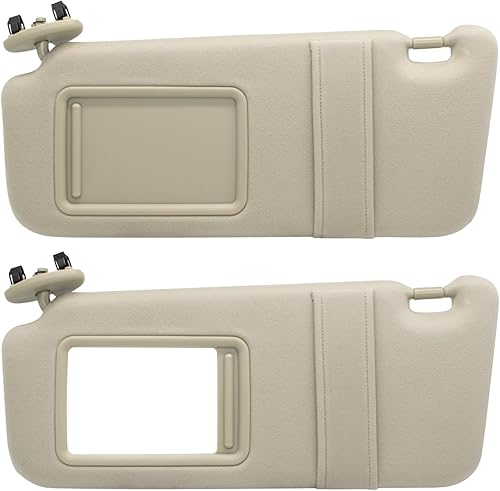 Miniatura 6 de Visera solar izquierda para el lado del conductor sin luz compatible con Toyota Camry 2007 2008 2009 2010 2011 Reemplazo # 74320-06780-E0 Color Beige