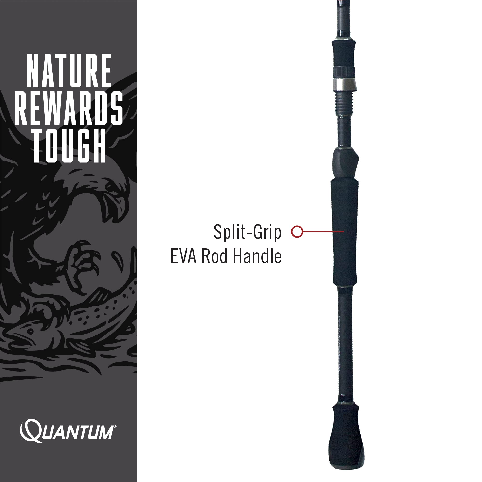 Quantum Smoke S3 Series Spinning Rod, 6-Foot 10-Inch 2-Piece HSX64