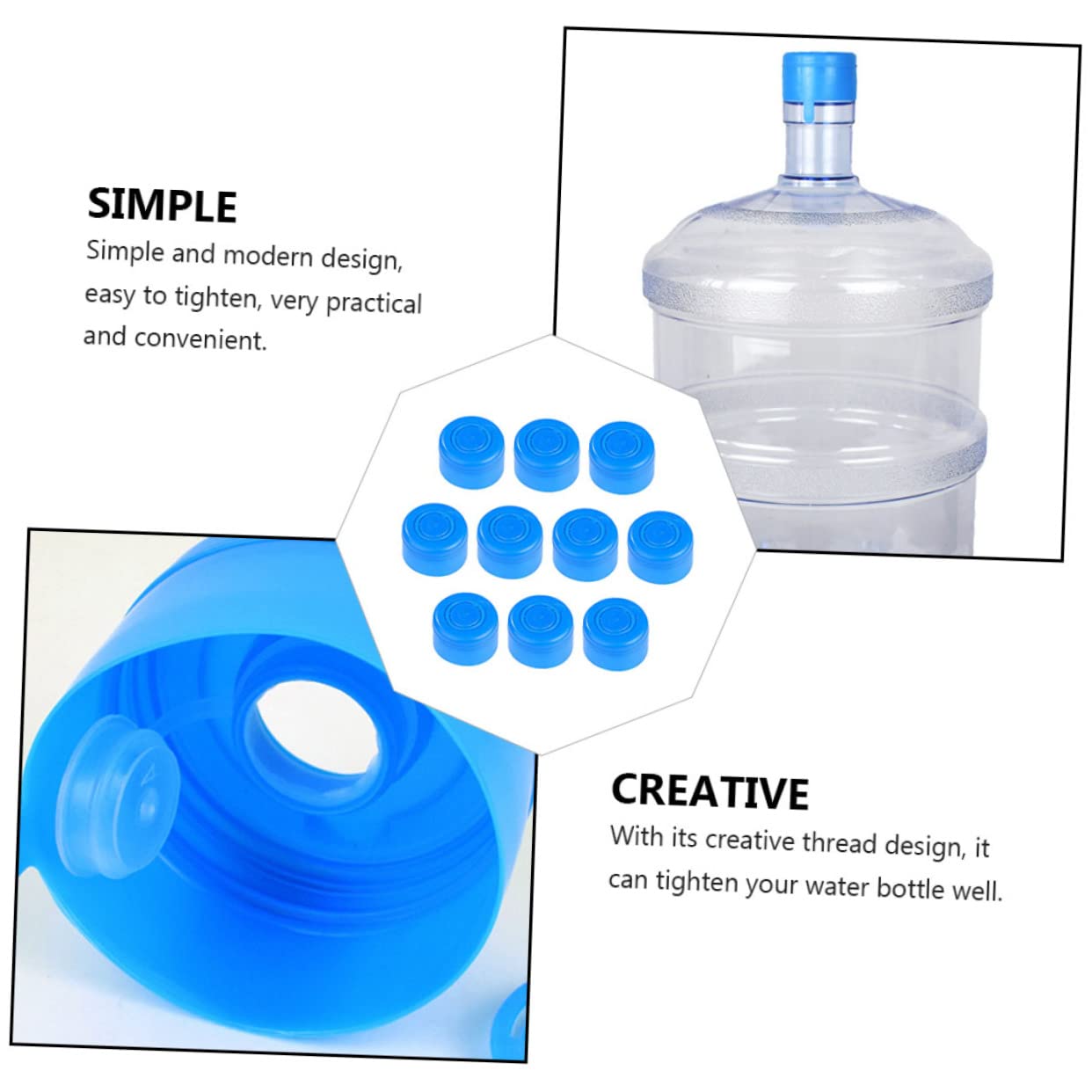 HEALLILY Barrelled Water Sealing Lids 30 Pack Water Jug Lids Comfortable Grip and Non-leak Plug System