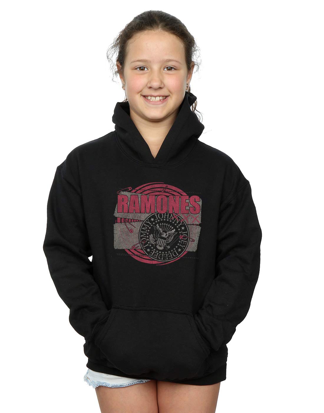 Absolute Cult Girls Black Ramones Punk Patch Hoodie 12-13 Years