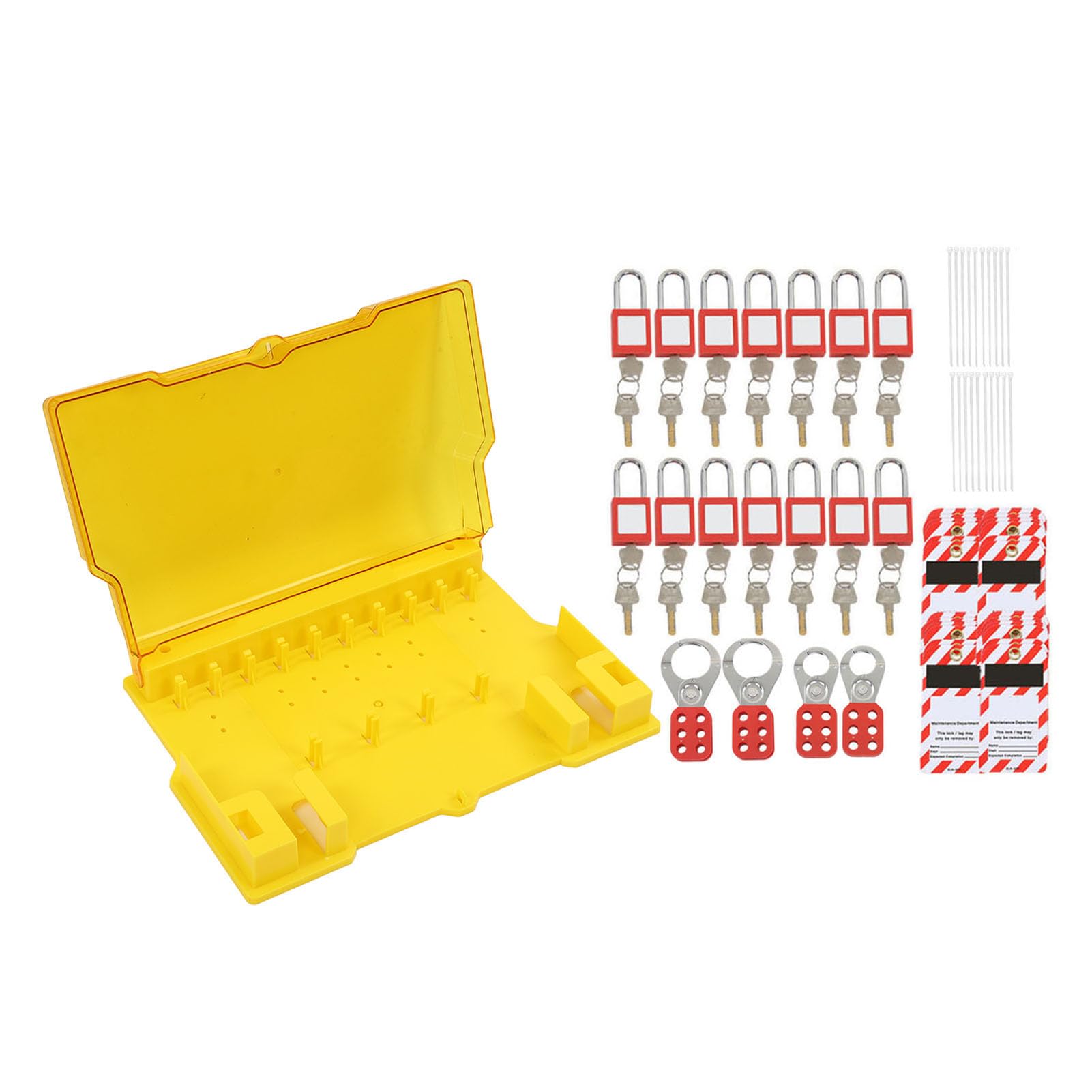 TOPINCN Kit Completo de Estación de Seguridad de Bloqueo y Etiquetado con Cerrojos para Uso Industrial, Tablero ABS Resistente de 22,24 X 15,75 Pulgadas