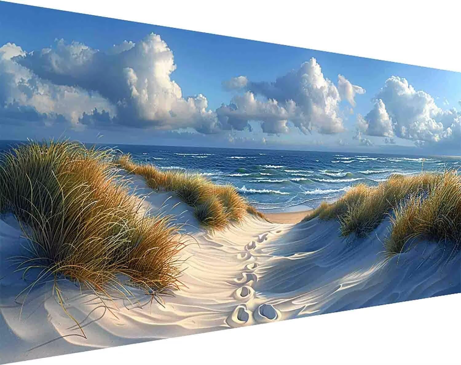 Meer Diamond Painting Strand Diamond Painting Erwachsene Groß XXL 80x160cm Vollbohrer Diamanten Malerei Kinder Stickerei Kreuzstich Bastelset Erwachsene, Geschenke für Frauen, Deko Wohnzimmer -39yQ