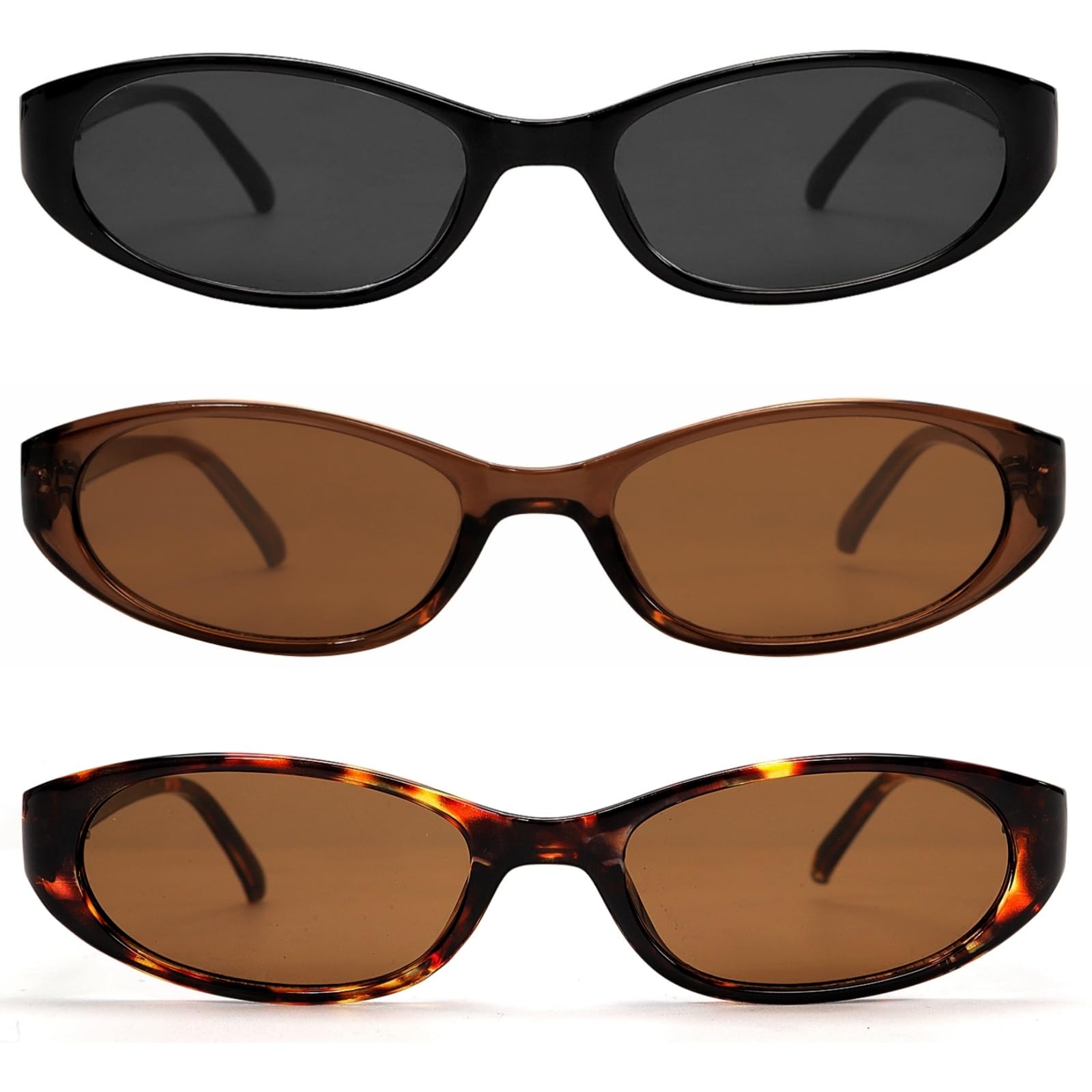 (SIMILAR)PACK OF 5 Retro Oval Sunglasses for Women 2026 90s Small Chic Cat Eye Sun Glasses Sunnies Lightweight Shades