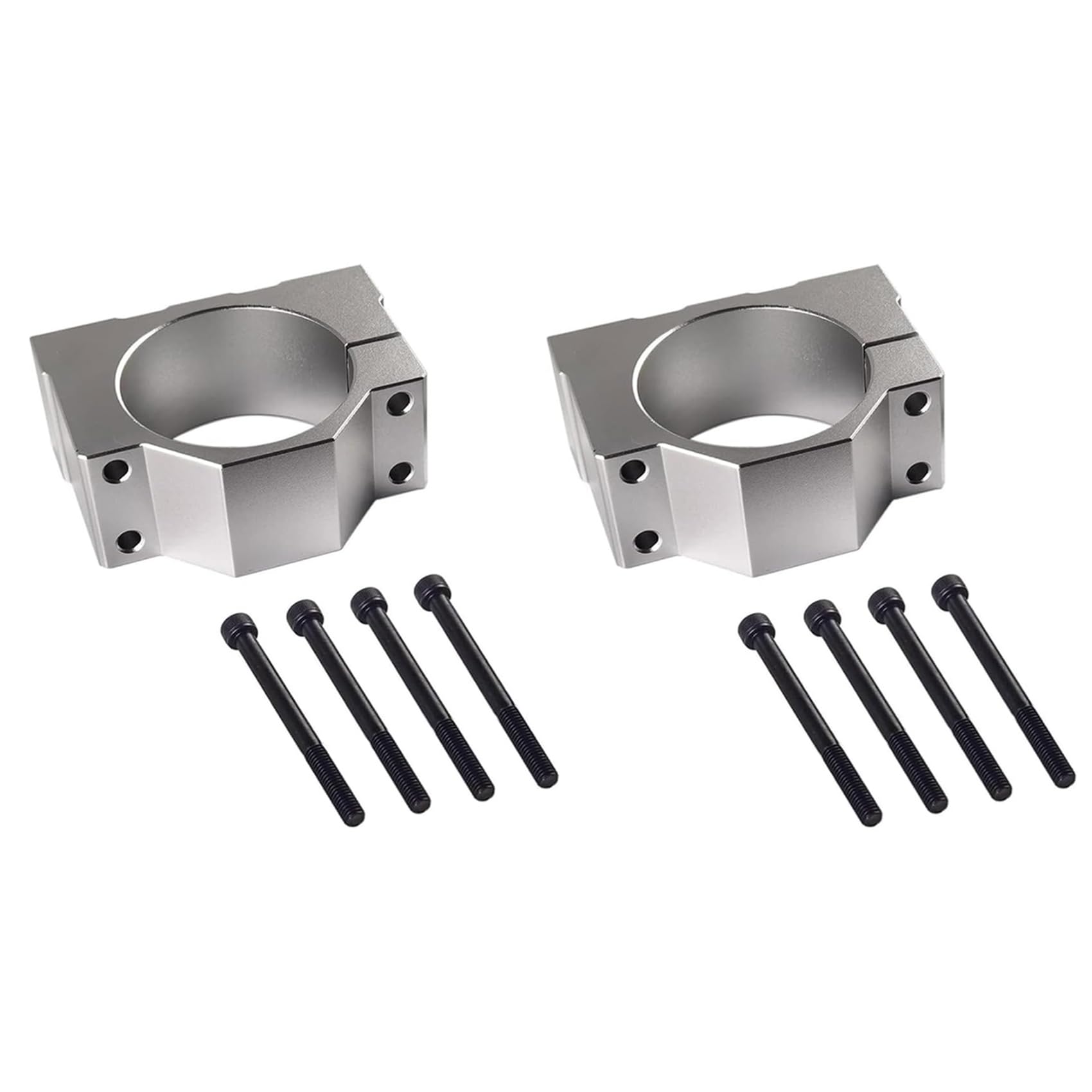 Jnchdghwa Silver 2Pcs 52Mm Spindle Clamp Motor Bracket, Aluminum Bracket Clamp With 8 Screws For Cnc Engraving Machine Motor