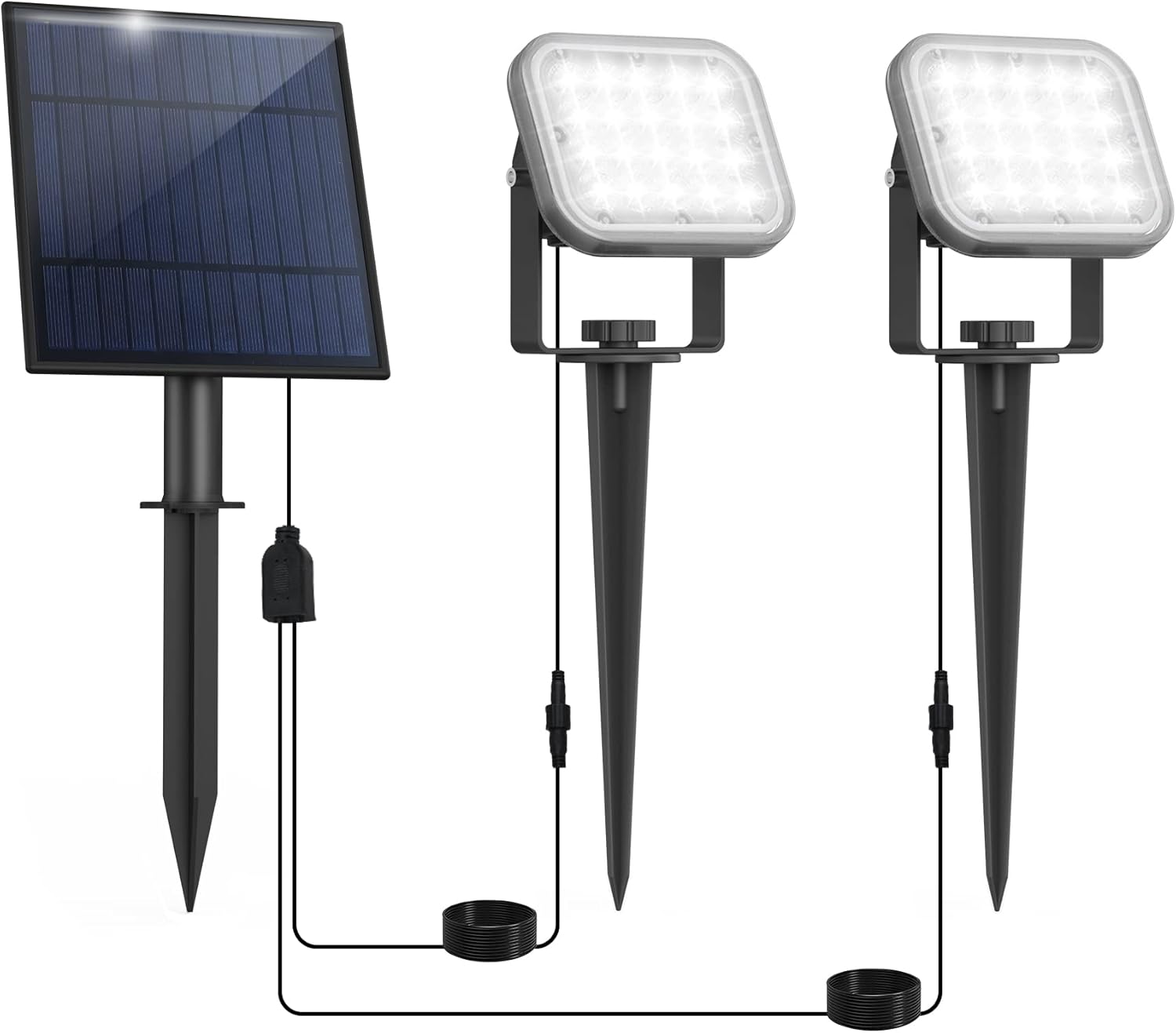 Solar Spot Lights Outdoor, 20 LED IP65 Waterproof Solar Landscape Lights, Dusk-to-Dawn 6000K Cold White Solar Outdoor Lights for Yard Garden Driveway Porch Walkway, 2-in-1 Solar Spot Lights Outdoor, 20 LED IP65 Waterproof Solar Landscape Lights, Dusk-to-Dawn 6000K Cold White Solar Outdoor Lights for Yard Garden Driveway Porch Walkway, 2-in-1
