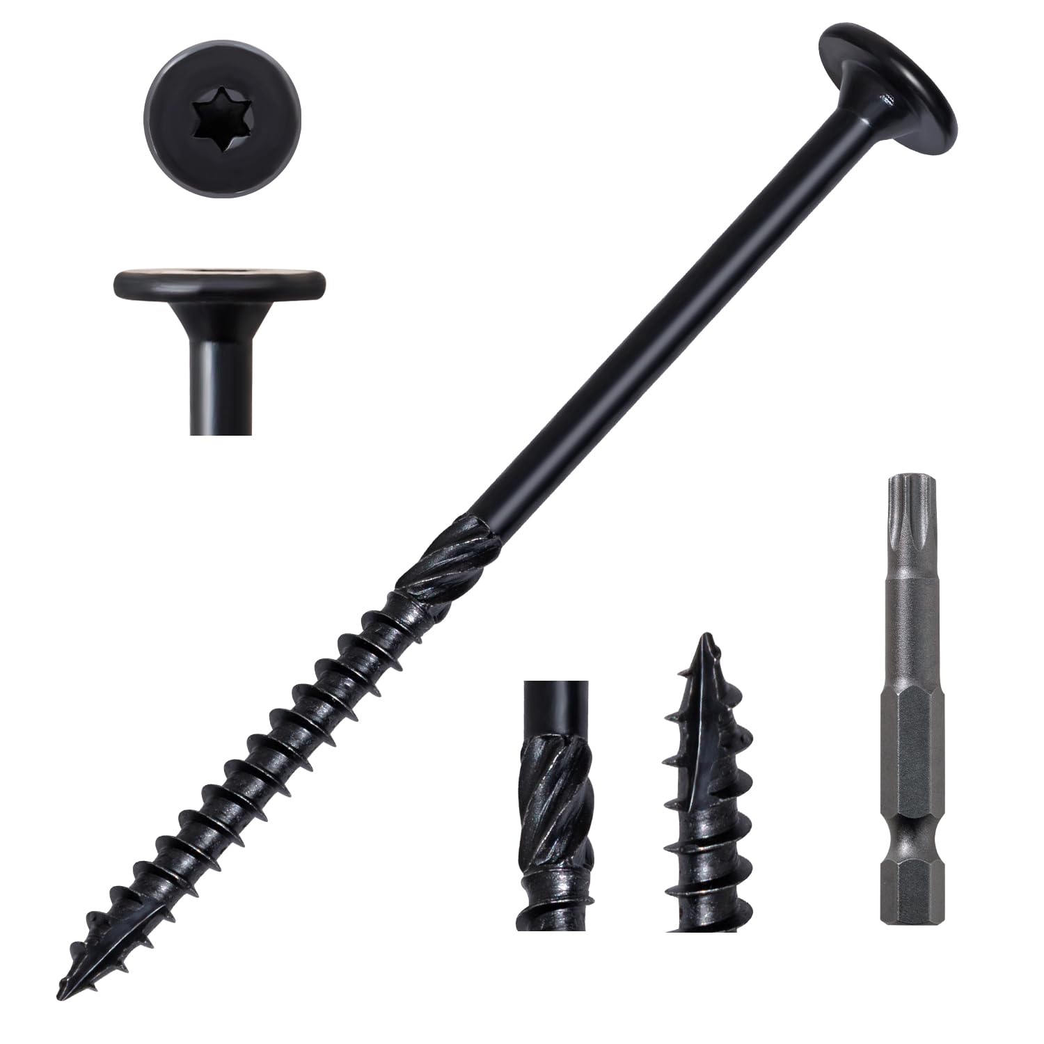 LIONMAX Structural Wood Lag Screws #14 x 4-1/2 Inch, 100-PCS, Heavy Duty Exterior Construction Screw, Rust Resistant Coated for Deck/Timber/Landscape,