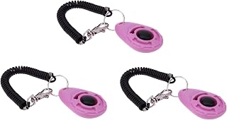 3Pcs Pink Clicker Easy to Use with Button Dog Training Accessories Strong and Long-Lasting,Training and Behavior Aids