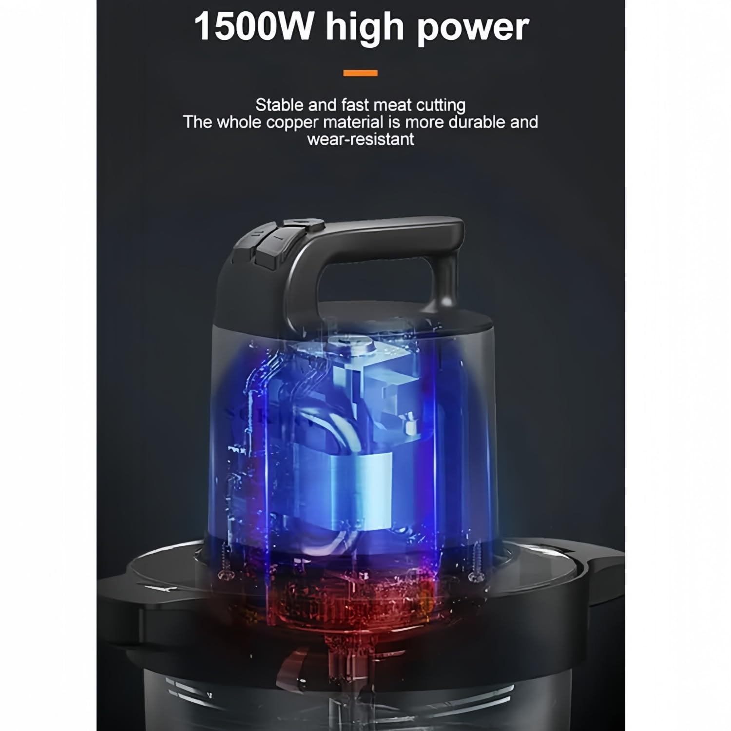 Elektryczna maszynka do mielenia mięsa, 1500 W, 6,5 l, rozdrabniacz o dużej pojemności, z 2 ostrzami i 3 prędkościami, do krojenia mięsa i krojenia warzyw, stal nierdzewna, do domowej kuchni
