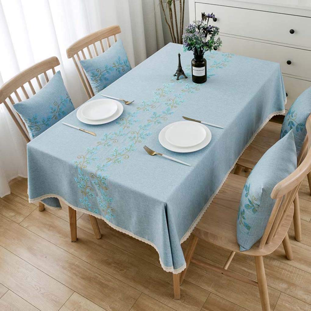 Amazon｜花柄 テーブルクロス ブルー マルチクロス 布 北欧 田園 綿麻