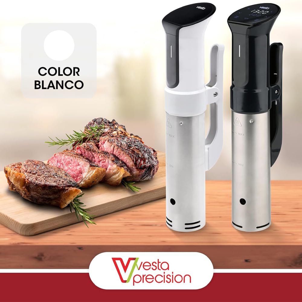 Vesta Precision Termocirculador Profesional para Cocinar a Baja Temperatura Imersa Expert SV320 | Incluye App de Control Wi-Fi y Temporizador | Máquina de Cocción al Vacío Color Blanco