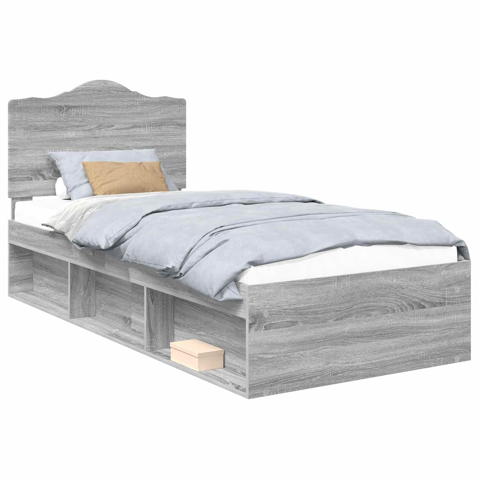 vidaXL Estructura de Cama con cabecera Gris Sonoma 100 x 200 cm