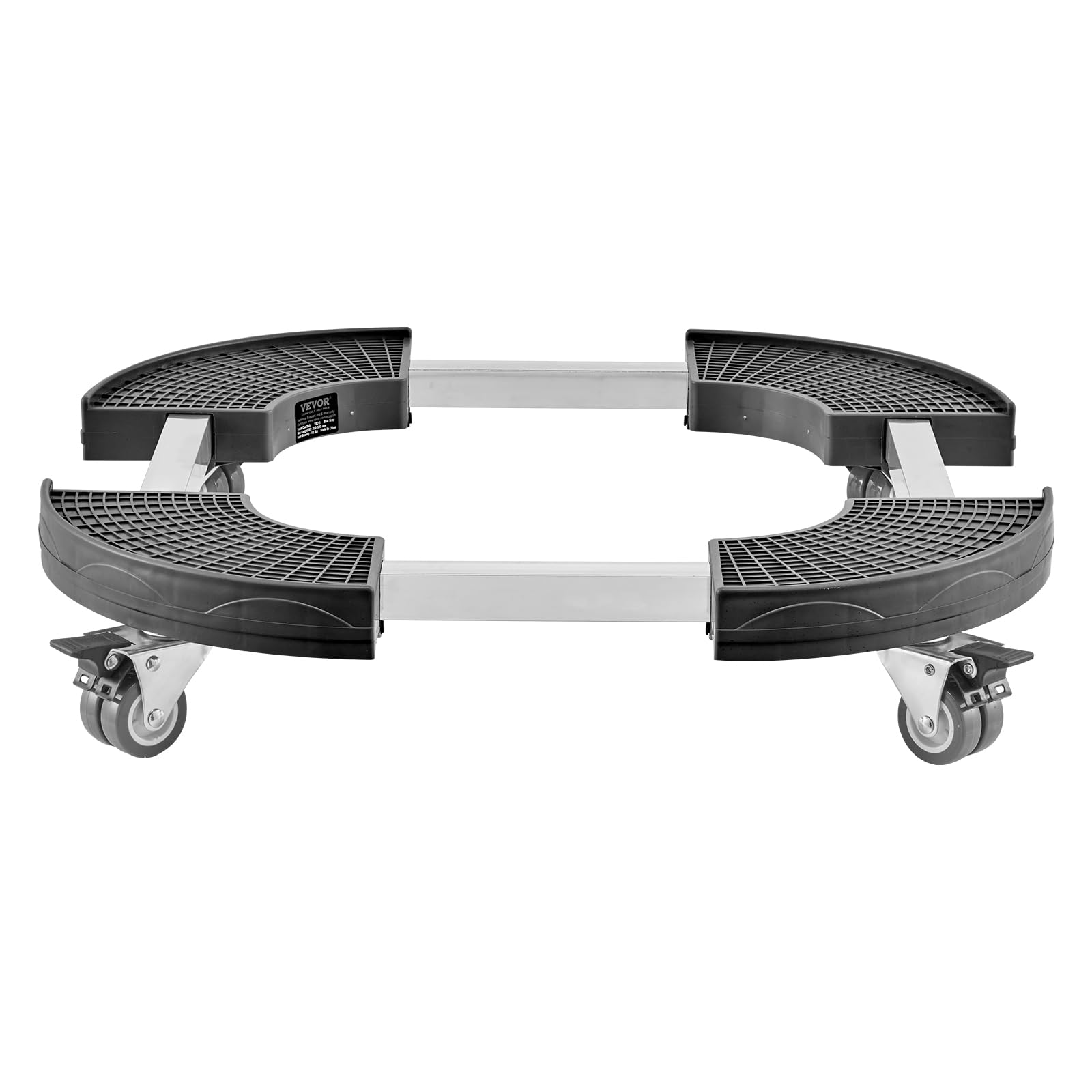 VEVOR Carrito de Bote de Basura, Carrito con Ruedas Multifuncional con 4 Ruedas Bloqueables, Carga de 181,4 kg, Base Redonda con Ruedas para Bote de Basura, Ajustable de 380 mm - 580 mm, Negro