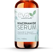Eva Naturals Niacinamide 5% Serum for Face   B3 Pore Minimizer, Acne Treatment & Dark Spot Corrector with Hyaluronic Acid, Vitamin E, Aloe & Neem   Anti-Aging, Non-Greasy, Hydrating, 2oz