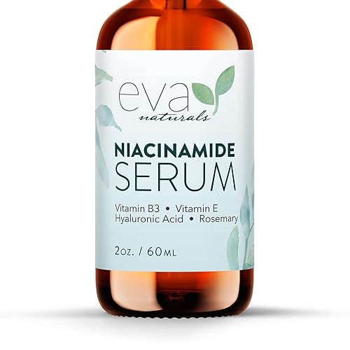 Suero Eva Naturals con vitamina B3 5 niacinamida 2oz beneficios para la piel antiedad y reduce apariencia de arrugas acné y decoloración con ácido Suero Eva Naturals con vitamina B3 5 niacinamida 2oz beneficios para la piel antiedad y reduce apariencia de arrugas acné y decoloración con ácido