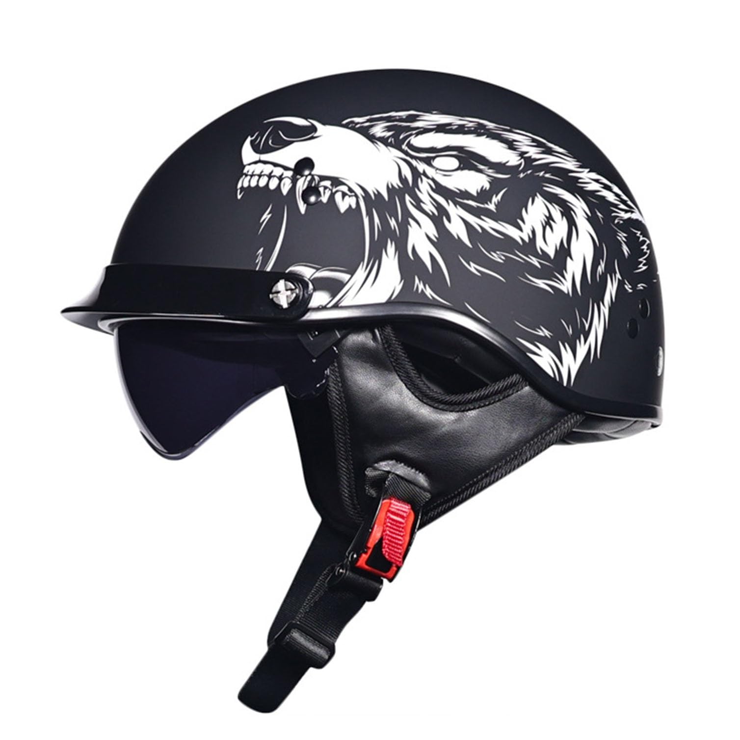 Casque Moto Allemand Vintage XL Casque Jet Ouvert Rétro pour Scooter