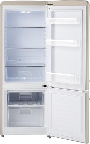 Miniatura 4 de iio Refrigerador pequeño retro navideño de 22 pulgadas y 7 pies cúbicos con parte inferior del congelador, mini refrigerador para dormitorio, 3