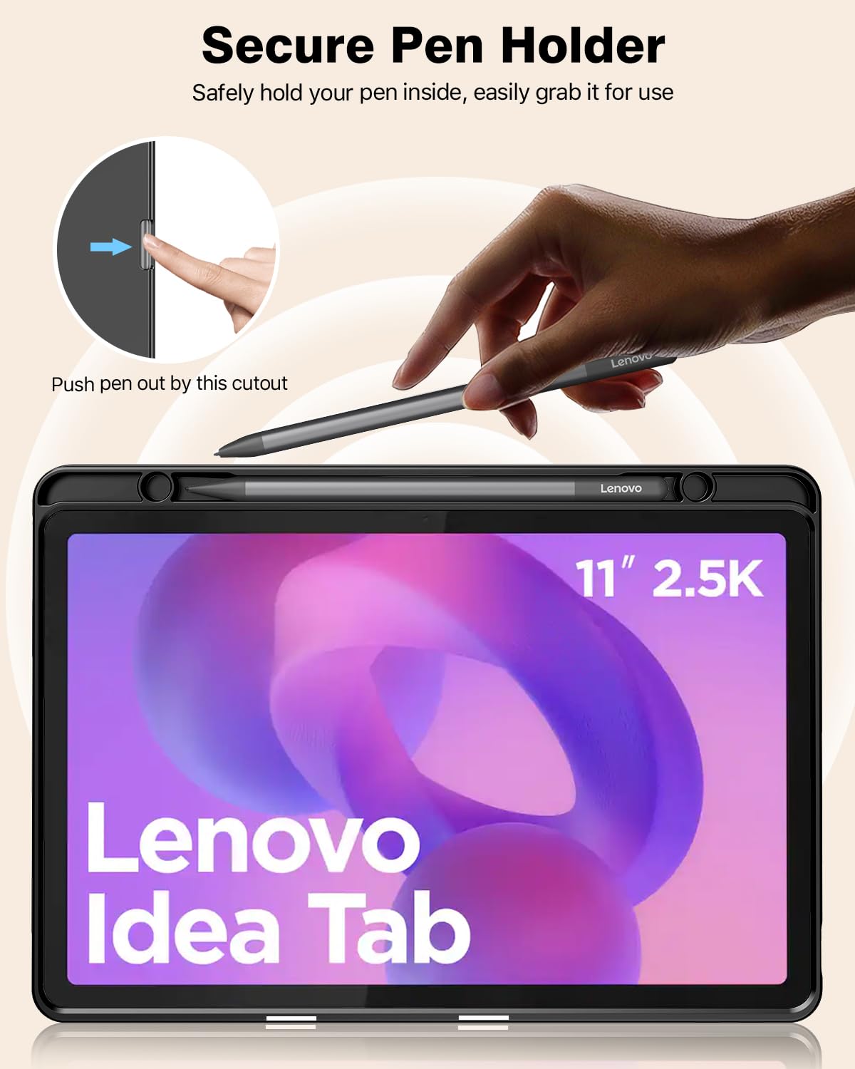 TiMOVO Cover Lenovo Idea Tab 11 2025 TB-336ZU/336FU Portapenna TPU Nero