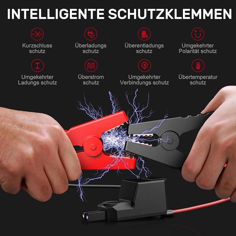 Buture Pro BR300 Hordozható Autós Bikázó 2500A - Indításrásegítő Powerbank 8.0L Benzin/7.0L Dízel Motorokhoz, LED Lámpával, Gyorstöltéssel