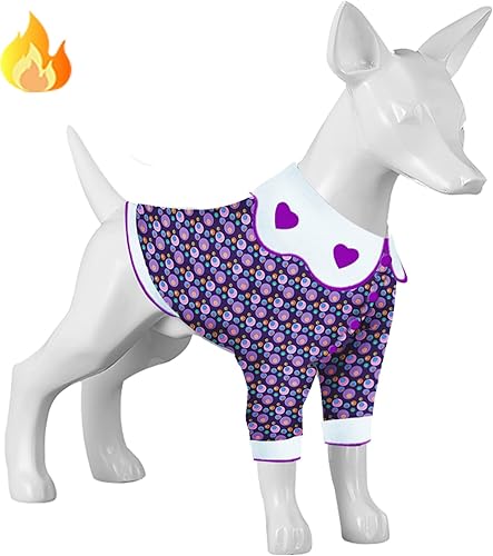 LovinPet Abrigo para perro para mastín, ropa de invierno ligera mejorada de franela para perro, tela agradable a la piel con burbujas moradas, ropa