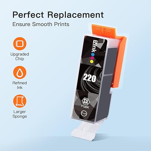 Miniatura 6 de E-Z Ink Cartucho de tinta de repuesto compatible para Canon 220 221 PGI-220 CLI-221 para usar con Canon MX860 MX870 MP980 MP990 MP560 (6 grandes