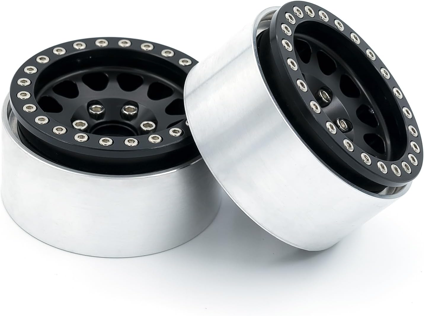 Lifehead 2.2 Inch Beadlock Wheels Rim Hub Aluminum Alloy RC Rim CNC Process Fit for 1/10 1/8 RC Crawler Car D90 KM5 YK4082 Axial SCX10 90046 RR10 Traxxas TRX4 ，12mm Hex Hub