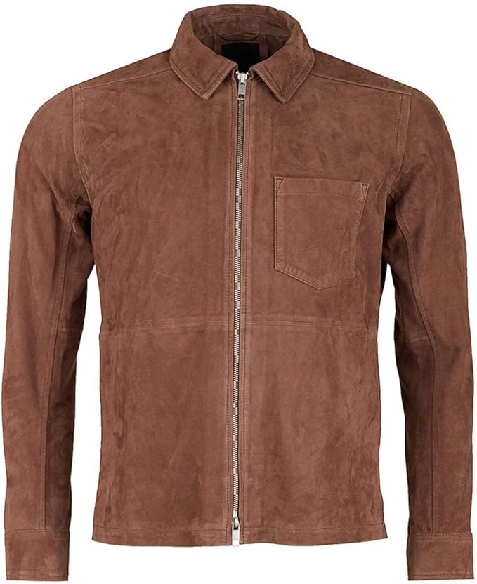 J.Lindeberg Men's Suede Zip Overshirt, Bison, Medium Amazon.ca Clothing, Shoes & Accessories